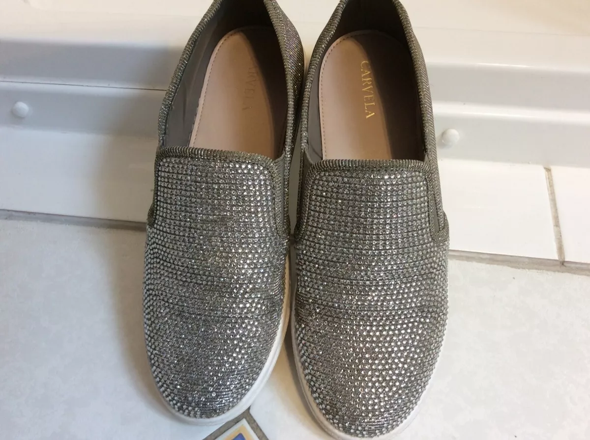 Silver sales carvela trainers
