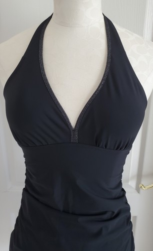 SPANX Love your Assets Gr. M schwarz Neckholder Badekleid Rüschen 1-teilig Badeanzug - Bild 2 von 8