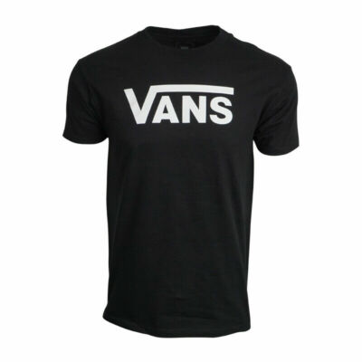 #ad VANS MENS LOGO T SHIRT BLACK WITH WHITE PREMIUM T SHIRT NEW $13.99