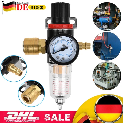 1/4" Druckluft Filter Wasserabscheider Druckminderer Ölabscheider Für Kompressor - Bild 1 von 11