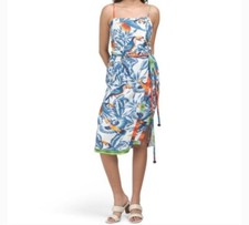 Farm Rio Flying Toucans Open Back Midi Dress Multi Size XS