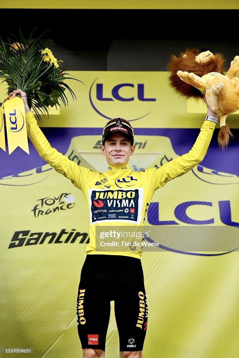 Tour de France 2023 Jumbo Visma Yellow Leader Jersey Jonas