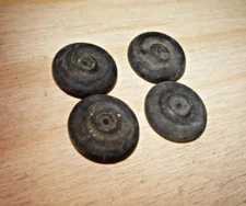 4   VTG Hard black RUBBER TIRES - for Tootsie toy Barclay  Hubley cast toy