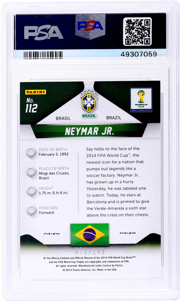 2014 Panini Prizm World Cup Neymar Jr. Red Prizm #112 /149