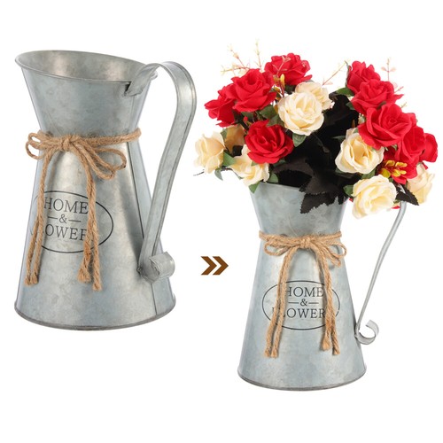 Bauernhaus Vase Dekorative Vintage -Stil Blumenschaufel Blumenbehälter - Bild 11 von 12
