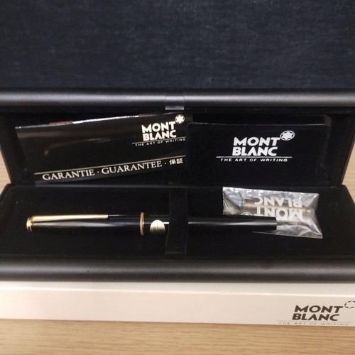 Mont Blanc fountain pen 320 F black and gold Nib-with ink cartridge - 第 1/11 張圖片