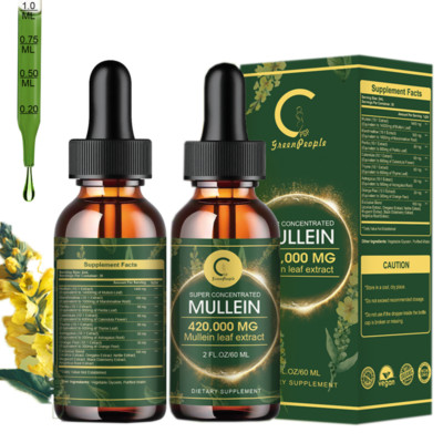Mullein Extract Supplement Super Concentrated for Lungs Detox and Cleanse 60ML