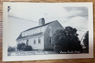 Vintage Machias Maine  Burnham Tavern  Real Photo  Smith Studio Postcard