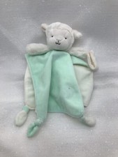 Carters Mint Green Lamb Sheep Plush Security Baby Blanket Lovey Pacifier Holder