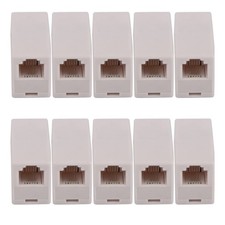 RJ11 Coupler Straight Telephone Inline Coupler 6P4C Keystone Jack 10 Pack White