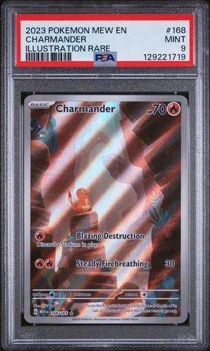 2023 POKEMON MEW EN-151 ILLUSTRATION RARE #168 CHARMANDER PSA 9
