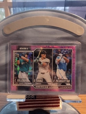 2026 Topps Series 1 -AL RBI Leaders (C.R., A.J., V.P.) -#211 -Pink Sand glitter