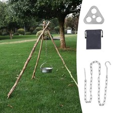 Brand New Hanging Tripod Hanging Pot Rack Stainless Steel 117g Multifunction