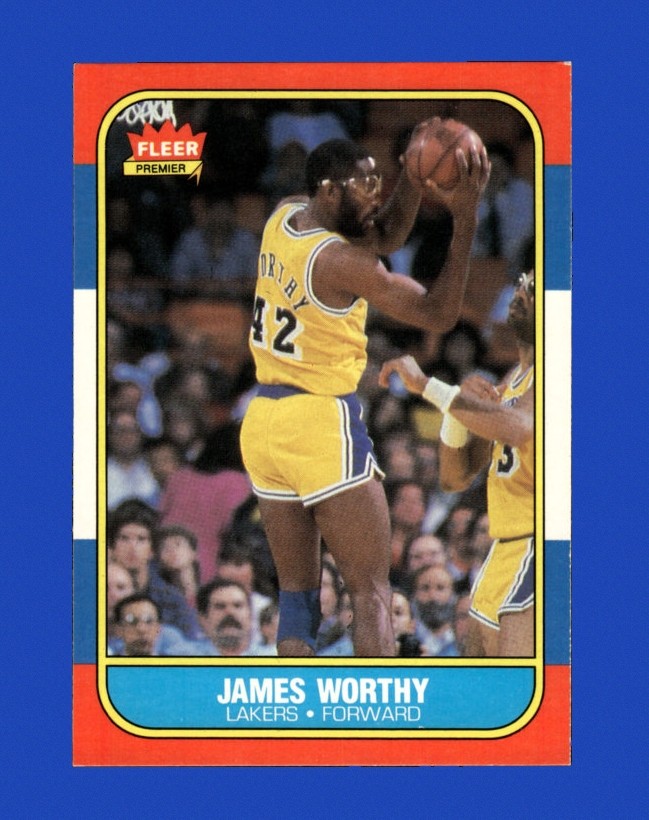 1986-87 Fleer Set-Break #131 James Worthy EX-EXMINT *GMCARDS*