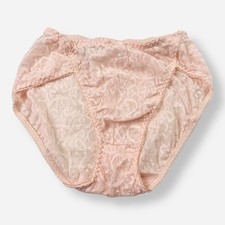 Vintage Maidenform Lace Nylon High Leg Panties Pink 25718 Medium Union Made