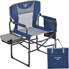 Camping Directors Chair, Heavy Duty,Oversized Portable Folding Chair with Side T