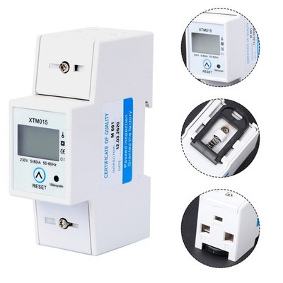  220 / 230V 5 (80) A Digital LCD-Anzeige DIN-Schiene AC-Leistungsmesser