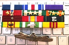 Vietnam War Ribbons - Sterling Silver Surface Badge -RARE -SEE STORE WW2 MEDALS