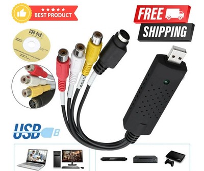 USB 2.0 Audio Video VHS VCR TV to DVD Converter Capture Card Device Adapter US