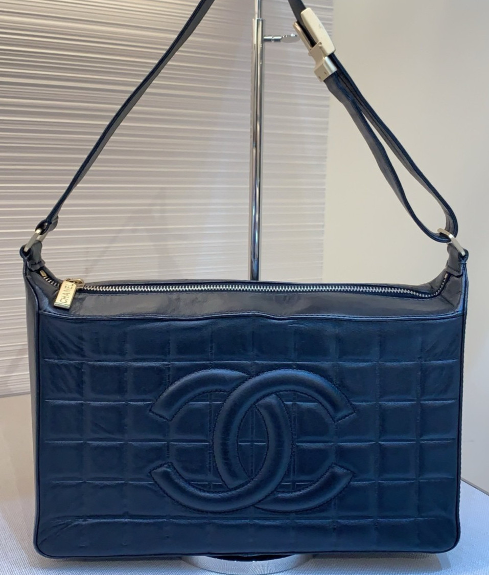 Chanel Ice Cube Pattern CC Logo Shoulder Black Si… - image 1