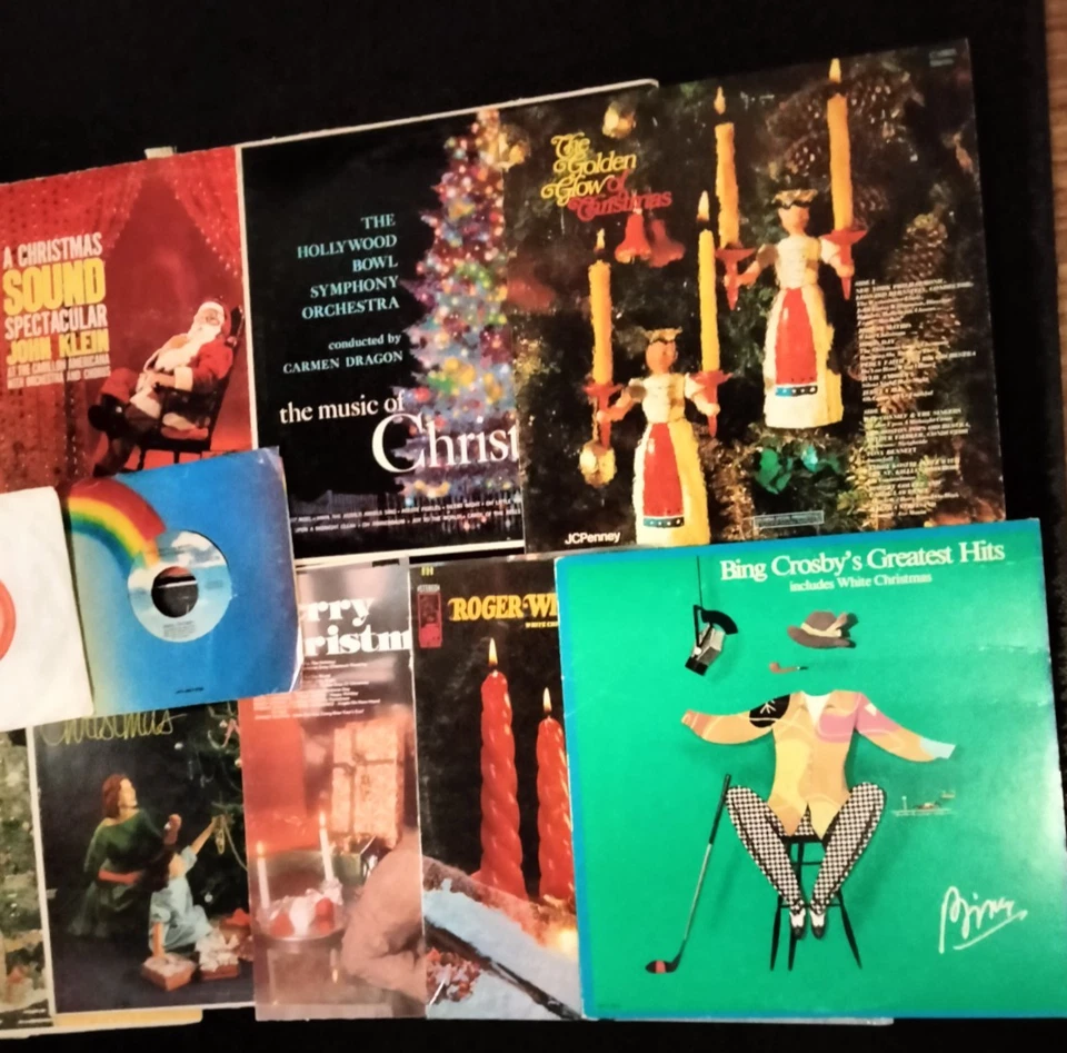HUGE LOT VINTAGE CHRISTMAS RECORDS 19X HOLIDAY CLASSICS 7" 12" BING CROSBY ETC - Image 3 of 4