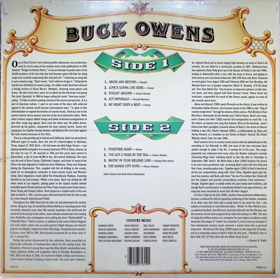 Buck Owens - Country Music Series Compilation LP/New sealed - Image 4 of 4