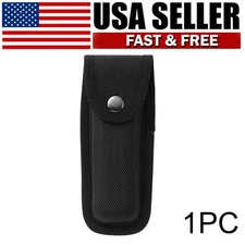 Black Portable Hard Boxed Nylon Belt Sheath For Folding Knife US New