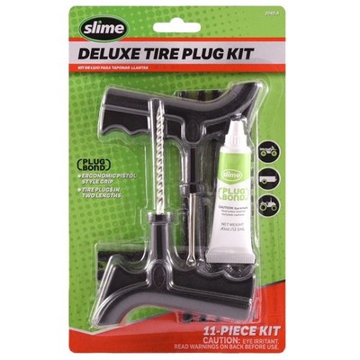 Deluxe Tire Repair Kit with 11-Piece Plug Bond and Installation Tools