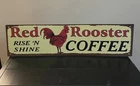 Retro Vintage Rooster Coffee Sign Kitchen Wall Art Metal Sign 5x19