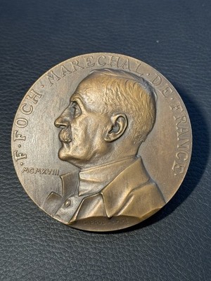 Medal 1918 France F. FOCH MARECHAL DE FRANCE, PRUDHOMME - Bronze