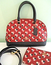 New other Coach Purse and Matching Wallet Set, Leather with Heart Petal Print