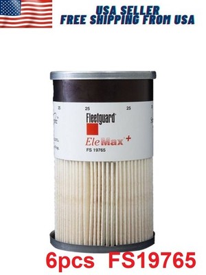 6 Pack NEW Fleetguard Fuel Water Separator Filter FS19765 Cummins