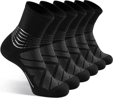 Compression Ankle Support Crew Socks Men Women Coolmax Wicking Plantar Fasciitis