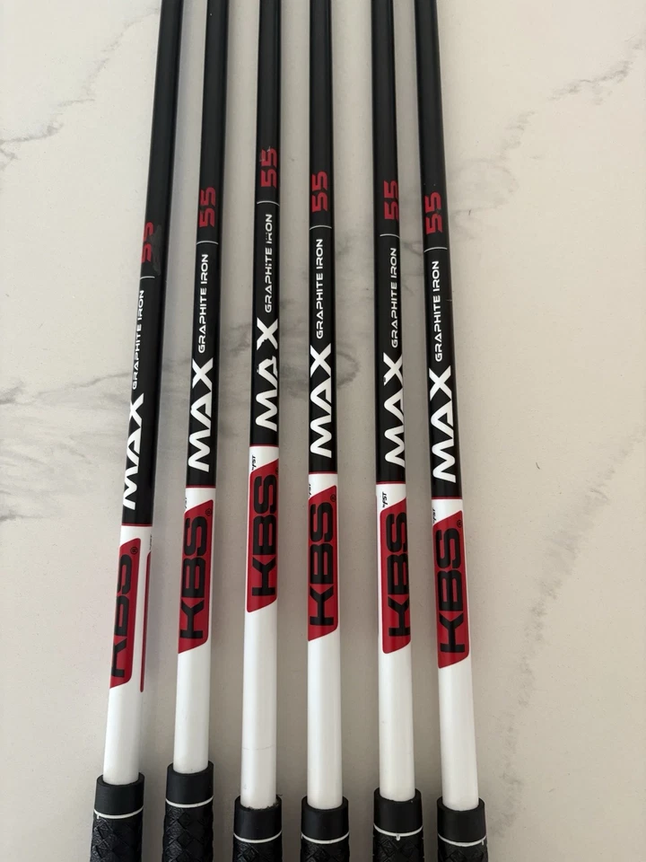 Varillas de hierro grafito KBS Max usadas Flex regular 5-PW tiradores listas para construir Foto 3 de 4