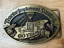 Tisco Tractor Implement Supply Co 60 Years Brass Belt Buckle Limited Edition