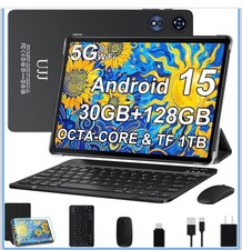 Tablet 10 inch Android 15 Tablets 30GB RAM 128GB ROM 1TB Expand, 8000mAh Octa-Co