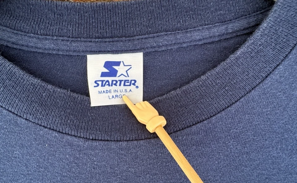 Vintage 1994 CFL Baltimore Colts Stallions Men's Blue Starter T Shirt USA Size L - Image 4 of 4