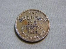 Rare 1860's Civil War Token - Miller's Hair Dye, New York - Lot 780