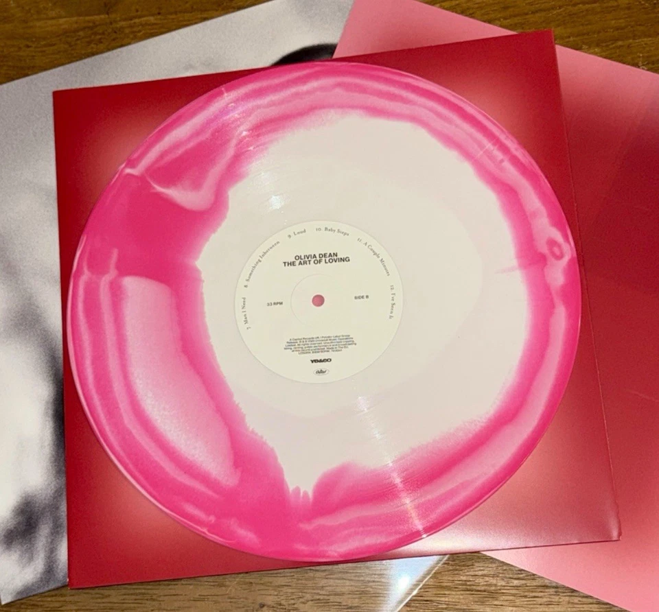 Olivia Dean The Art Of Caring Blood Records Pink & White Vinyl Numbered & Signed - Image 2 of 4
