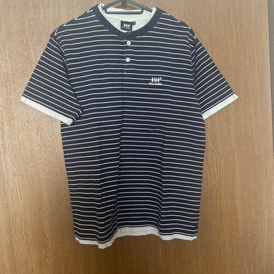 Helly Hansen Border Henley T-Shirt Navy White Size M Used