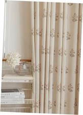 Linen Blend Pinch Pleated Curtains for 30"W x 108"L Pack of 2 Beige White