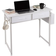 Small Home Office Computer Desk with Fabric Drawers for Living Room, Bedroom
