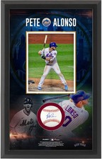 Pete Alonso New York Mets Framed Signed 25.5x16.25 Baseball Shadowbox Collage