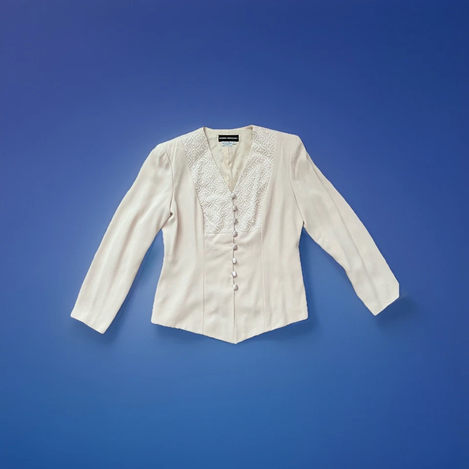 Traje Chaqueta y Falda Vintage Donna Morgan Beige Talla 10 Falda Talla 8 Estilo Formal Foto 4 de 4