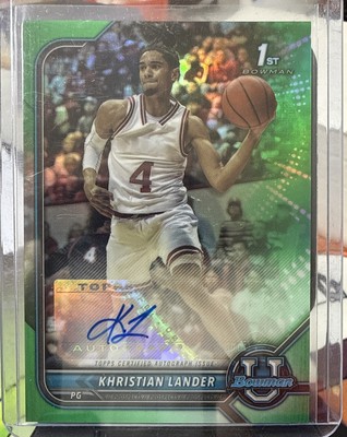 2021-22 Bowman University - Chrome Prospect Autographs Khristian Lander #BCPA-KL