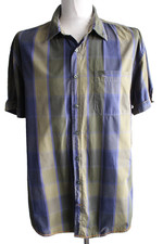 Camel Active Regular Fit Kurzarm Hemd Gr. XL Blau-Grün