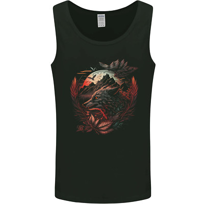 An Evil Night Wolf and Moon Herren Trägershirt Tank Top