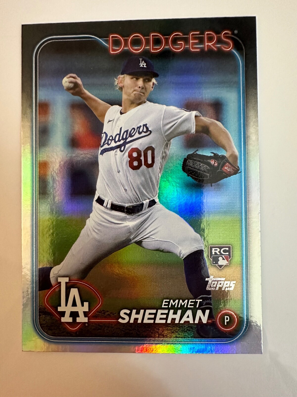 Emmet Sheehan 2024 Topps Series 1 Rainbow Foil #283 Rookie RC LA Dodgers