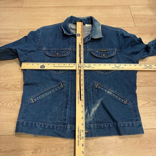 Vintage Wrangler 70s 80s Made in USA 100% Cotton Denim Trucker Jacket Size 44 L - Picture 5 of 5