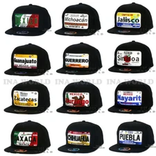 MEXICAN Hat MEXICO States License Plate Snapback Flat Bill Cotton Baseball Cap